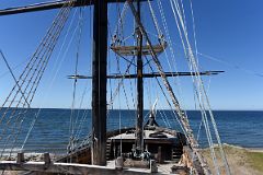 18B Replica Of The HMS Beagle Looking To The Bowsprit At Museo Nao Victoria Near Punta Arenas Chile